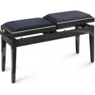 BANQUETTE PIANO STAGG DOUBLE PB 245 BKP VBK NOIR BRILLANT